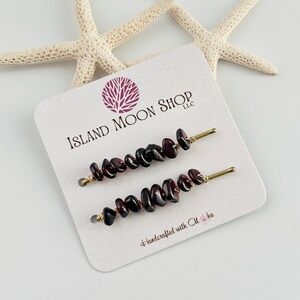 Garnet Beaded Bobbi Clip